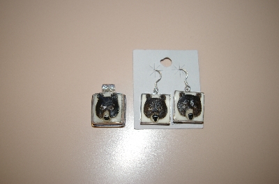 +MBA #17-025  Artist Signed Hand Carved & Painted Black Bear Set
