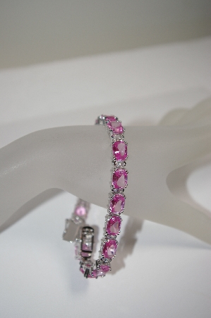 +MBA #18-042  Charles Winston Pink & Clear CZ Bracelet