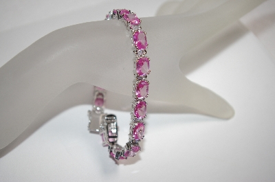 +MBA #18-042  Charles Winston Pink & Clear CZ Bracelet