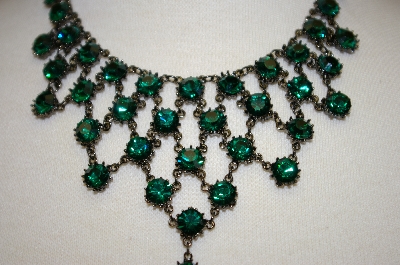 +MBA #18-339  "Harianna Green Austrian Crystal Cross Necklace