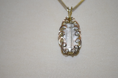 +MBA #19-187  Clear Quartz Crystal Wire Wraped Pendant