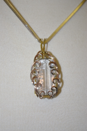 +MBA #19-187  Clear Quartz Crystal Wire Wraped Pendant