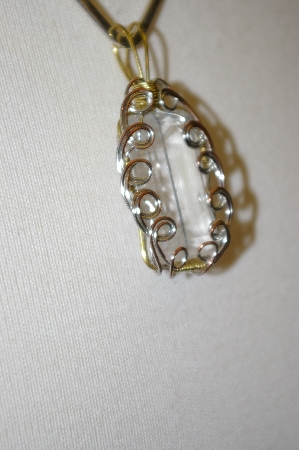 +MBA #19-187  Clear Quartz Crystal Wire Wraped Pendant