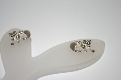 +MBA #19-618  Sterling Sapphire Panther Earrings
