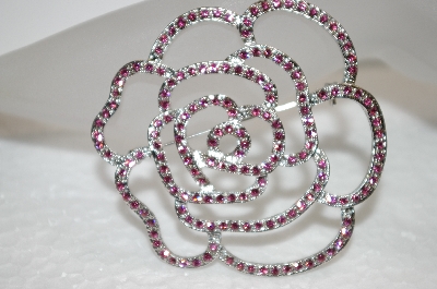 +MBA #20-568 A  Pink Crystal Rose Pin