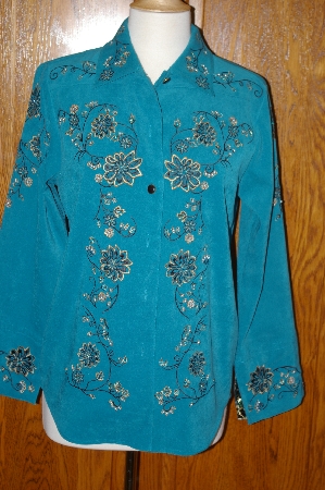 +MBA #24-435  "One Of A Kind Victor Costa Embroidered Moleskin Shirt With Brocade Lining