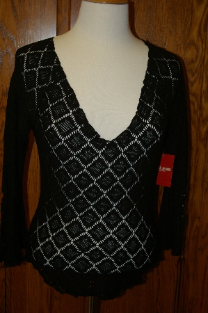 +MBA #25-155  "Designer Guess-Jeans Black Stretch Top
