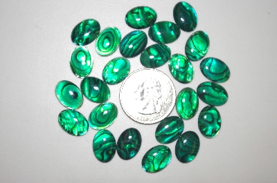 +MBA #23-090   " Set Of 24 Oval Cut & Polished Green Paua Shell