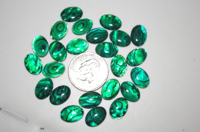 +MBA #23-090   " Set Of 24 Oval Cut & Polished Green Paua Shell