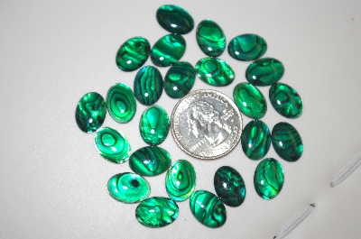 +MBA #23-090   " Set Of 24 Oval Cut & Polished Green Paua Shell