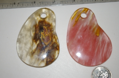 +MBA #23-066   "Set Of 2 Large Fancy Cut Agate Beads