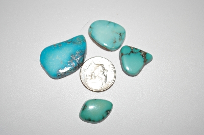 +MBA #20-517   "4 Hand Cut & Polished Fancy Cut Blue Turquoise Stones