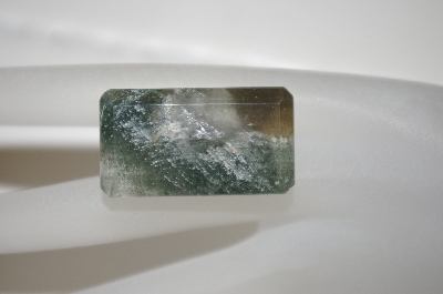 +MBA #23-244   "Emerald Cut Faceted Grey Quartz Gemstone