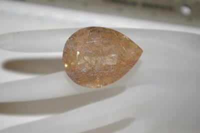 +MBA #23-176   "Large Pear Cut faceted Rutilated Quartz Gemstone
