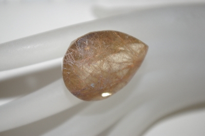 +MBA #23-176   "Large Pear Cut faceted Rutilated Quartz Gemstone