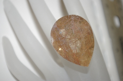 +MBA #23-176   "Large Pear Cut faceted Rutilated Quartz Gemstone