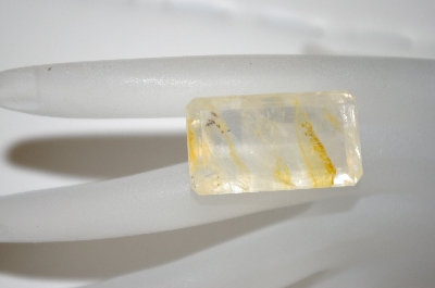 +MBA #23-215   "Yellow Toned Emerald Cut Quartz Gemstone