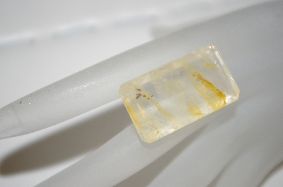 +MBA #23-215   "Yellow Toned Emerald Cut Quartz Gemstone