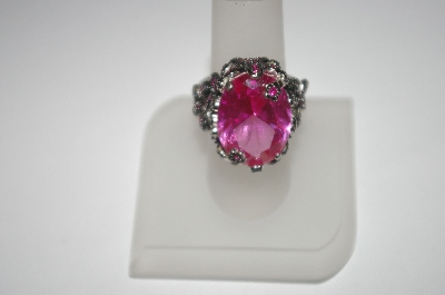 +MBA #23-584  Charles Winston Large Oval Created Pink Sapphire Ring