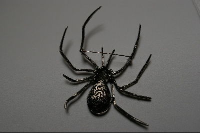 +  Large Blue Crystal Spider Pin