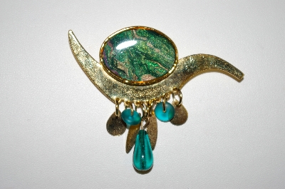 +MBA #25-319    Gold Tone Abstract Enameled Pin