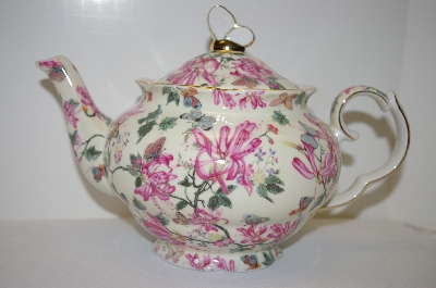+MBA #5-1642D  Porcelain Scalloped Butterfly Teapot