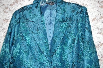 +MBA #33-215  "Dark Teal Dialouge Tonal Floral Jacquard  Jacket