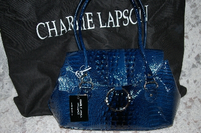 +MBA #34-129  "Denim Blue Charlie Lapson "Simona" Hand Bag