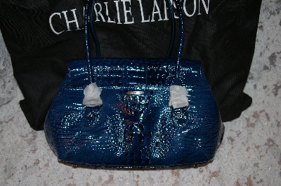 +MBA #34-129  "Denim Blue Charlie Lapson "Simona" Hand Bag