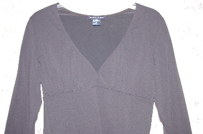 +MBA #34-028  "Black Boston Proper V-Neck Stretch Top