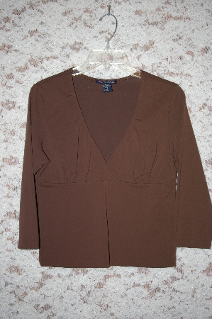 +MBA #34-040  "Brown Boston Proper V-Neck Stretch Top