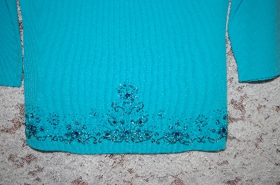 +Turquoise Felicity Square Neck Bead Embelished Sweater