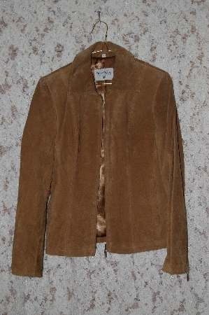 +MBA #35-029   "Tan Pamela McCoy Zipper Front Suede Jacket