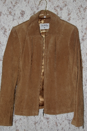 +MBA #35-029   "Tan Pamela McCoy Zipper Front Suede Jacket