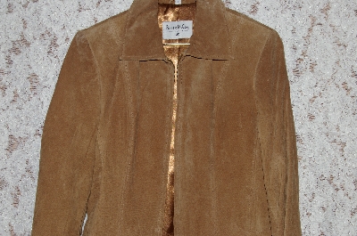 +MBA #35-029   "Tan Pamela McCoy Zipper Front Suede Jacket