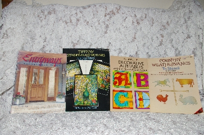 +MBA #37-143  "Set Of 4 Stained Glass & Stencil  Craft Work Books