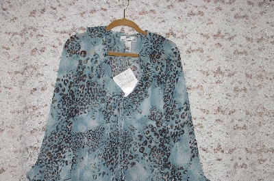 +MBA #49-020  "Georgo Simonton  Blue "Fly Away Animal Print Top"