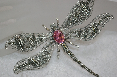 +MBA #PDF   "Large Sterling Marcasite DragonFly Pin