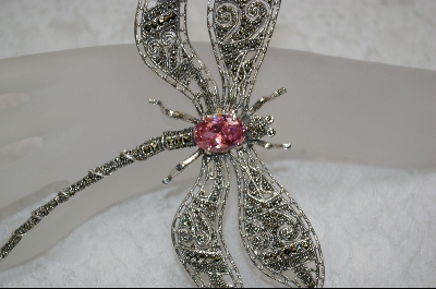 +MBA #PDF   "Large Sterling Marcasite DragonFly Pin