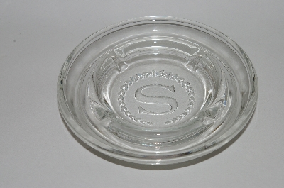+MBA #64-288        "Beautiful Clear Glass "S" Embossed Ashtray