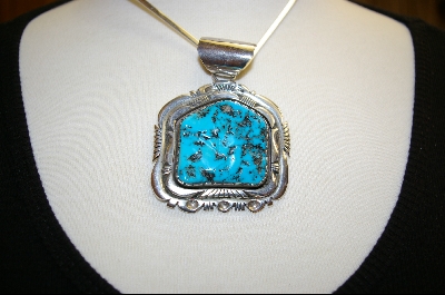 +MBA #RKP  "Artist "Robert Kelly"  Signed Blue Turquoise Pendant
