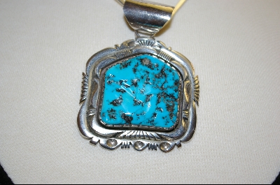 +MBA #RKP  "Artist "Robert Kelly"  Signed Blue Turquoise Pendant