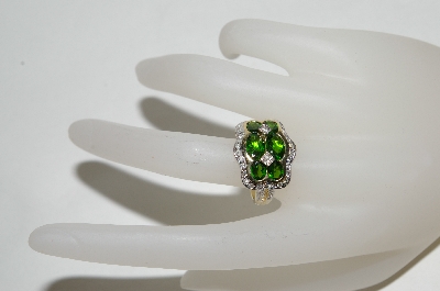 +MBA #76-135  14K Yellow Gold Chrome Diopside & Diamond Ring