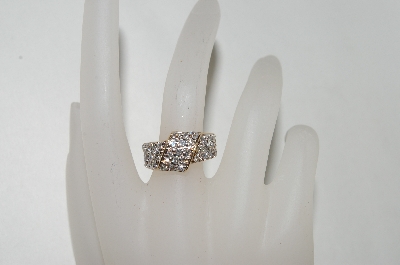 +MBA #76-142  14K Yellow Gold Diamond Cross Over Ring