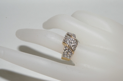 +MBA #76-142  14K Yellow Gold Diamond Cross Over Ring