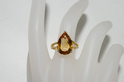 +MBA #78-286     14K Yellow Gold Pear Cut Citrine Ring