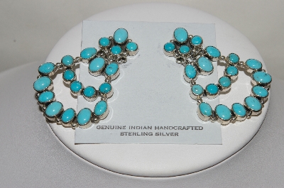 +MBA #80-016   "Artist Signed "NAKAI" Sterling Blue Turquoise Earrings