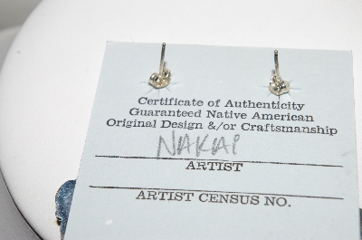 +MBA #80-016   "Artist Signed "NAKAI" Sterling Blue Turquoise Earrings