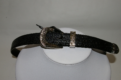+MBA #81-123  " 1990's Lee Sands Black Geniuine Lizard Belt