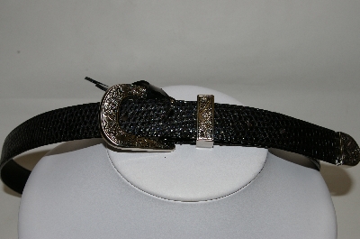 +MBA #81-123  " 1990's Lee Sands Black Geniuine Lizard Belt